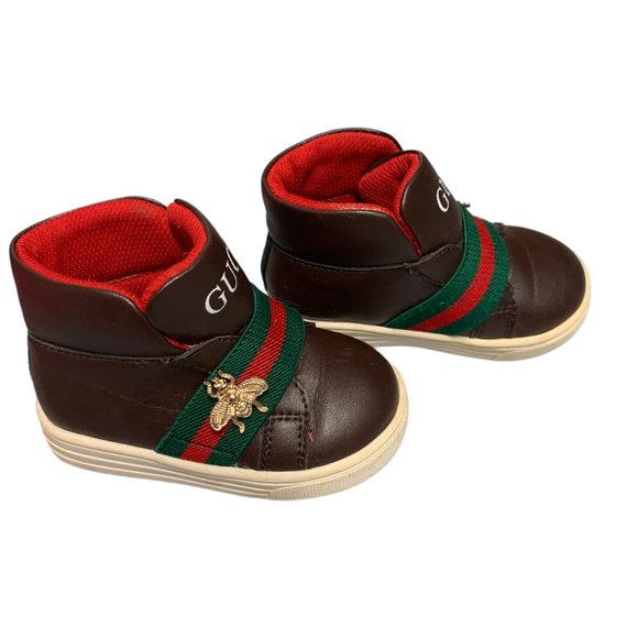 Gucci Toddler Brown, Green & Red Booties/Shoes Size 5 - Picture 2 of 11